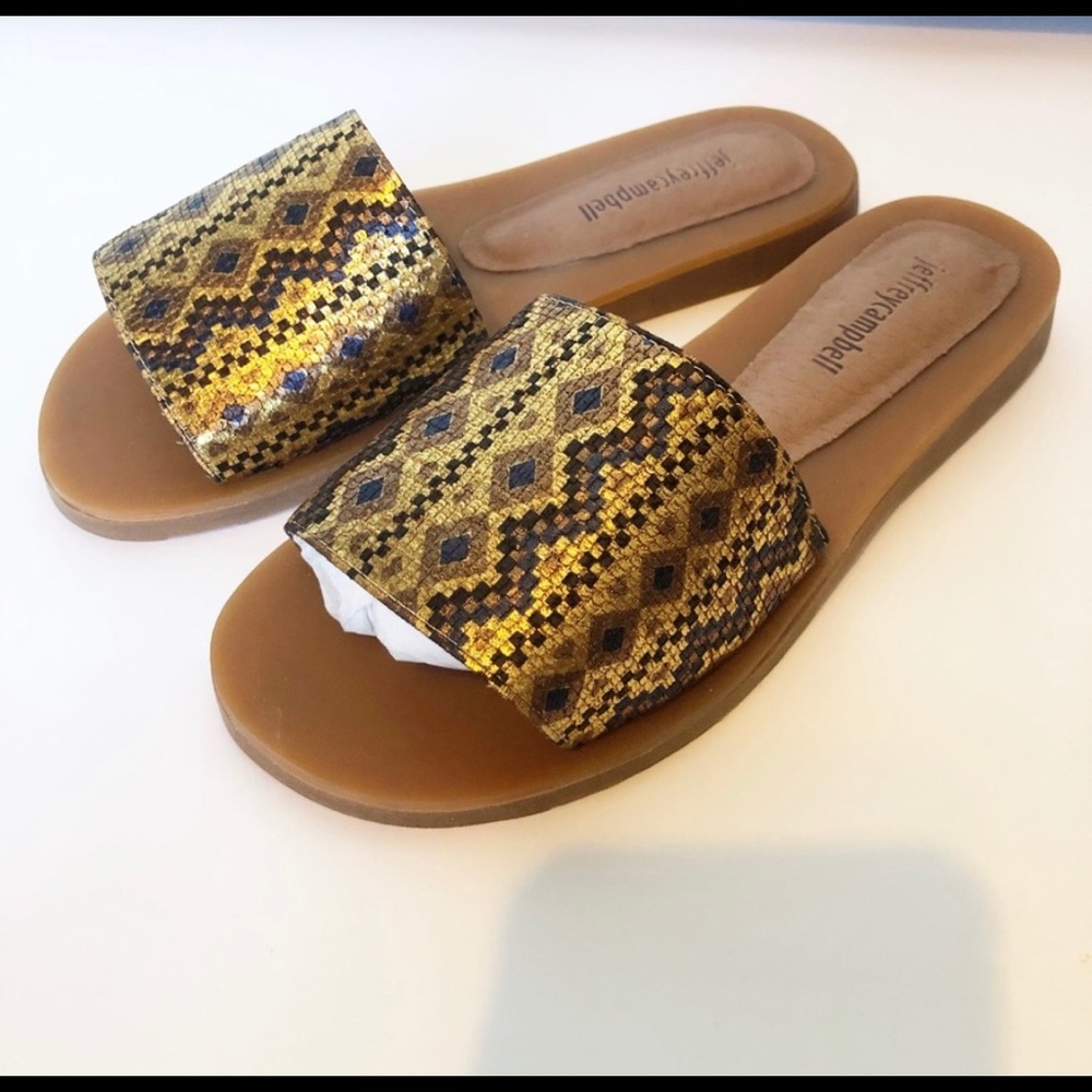 New Jeffery Campbell Bronze Aztec Metallic Slip On